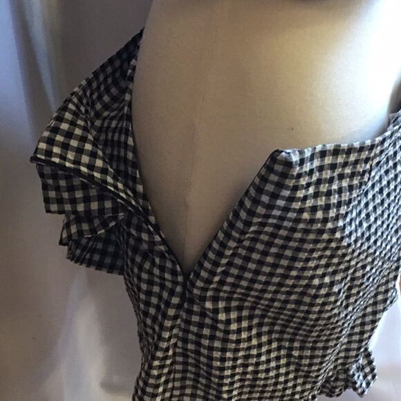 Seersucker gingham in black & white top & skort st - Picture 12 of 15